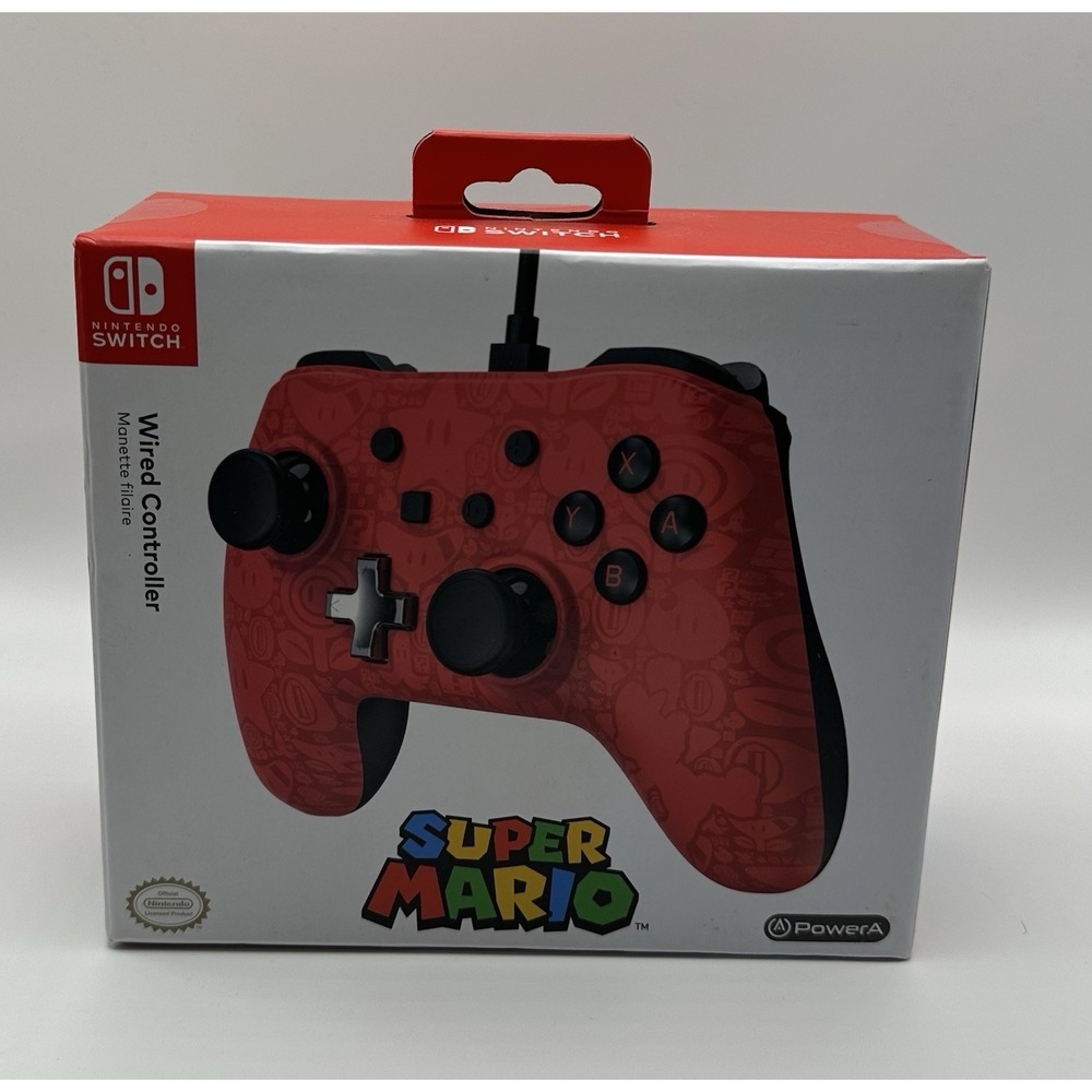 POWERA SUPER MARIO WIRED CONTROLLER PLUS FOR NINTENDO SWITCH - RED NEW IN BOX